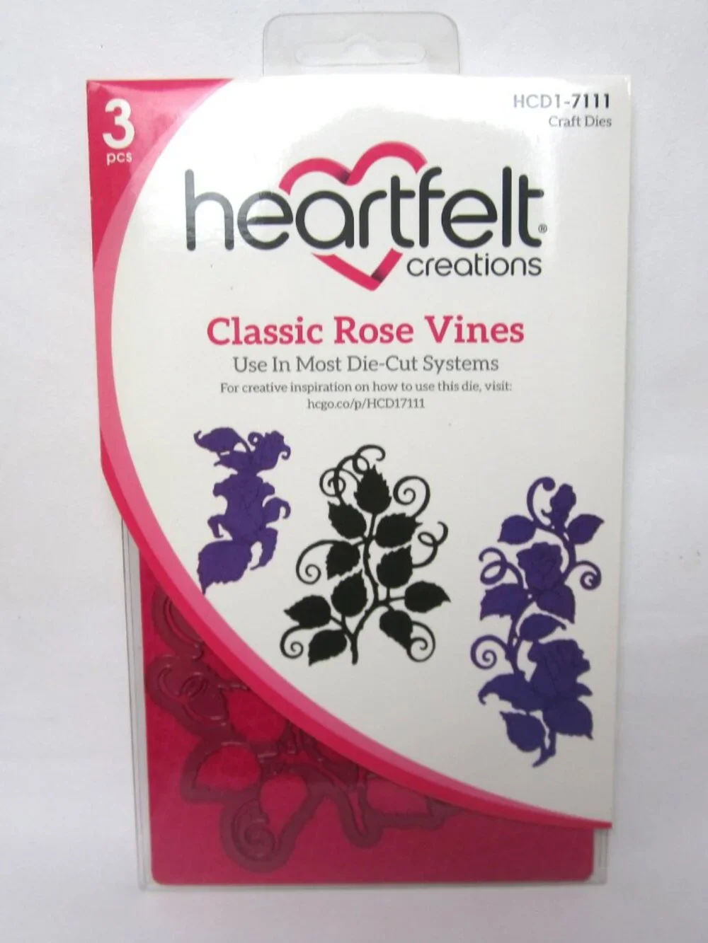 Heartfelt Creations Classic Rose Vines Cling Stamps & Craft Dies NEW Floral